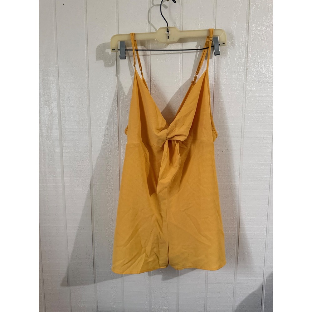 Forever 21 Mustard Yellow Tie Front V-Neck Romper Medium